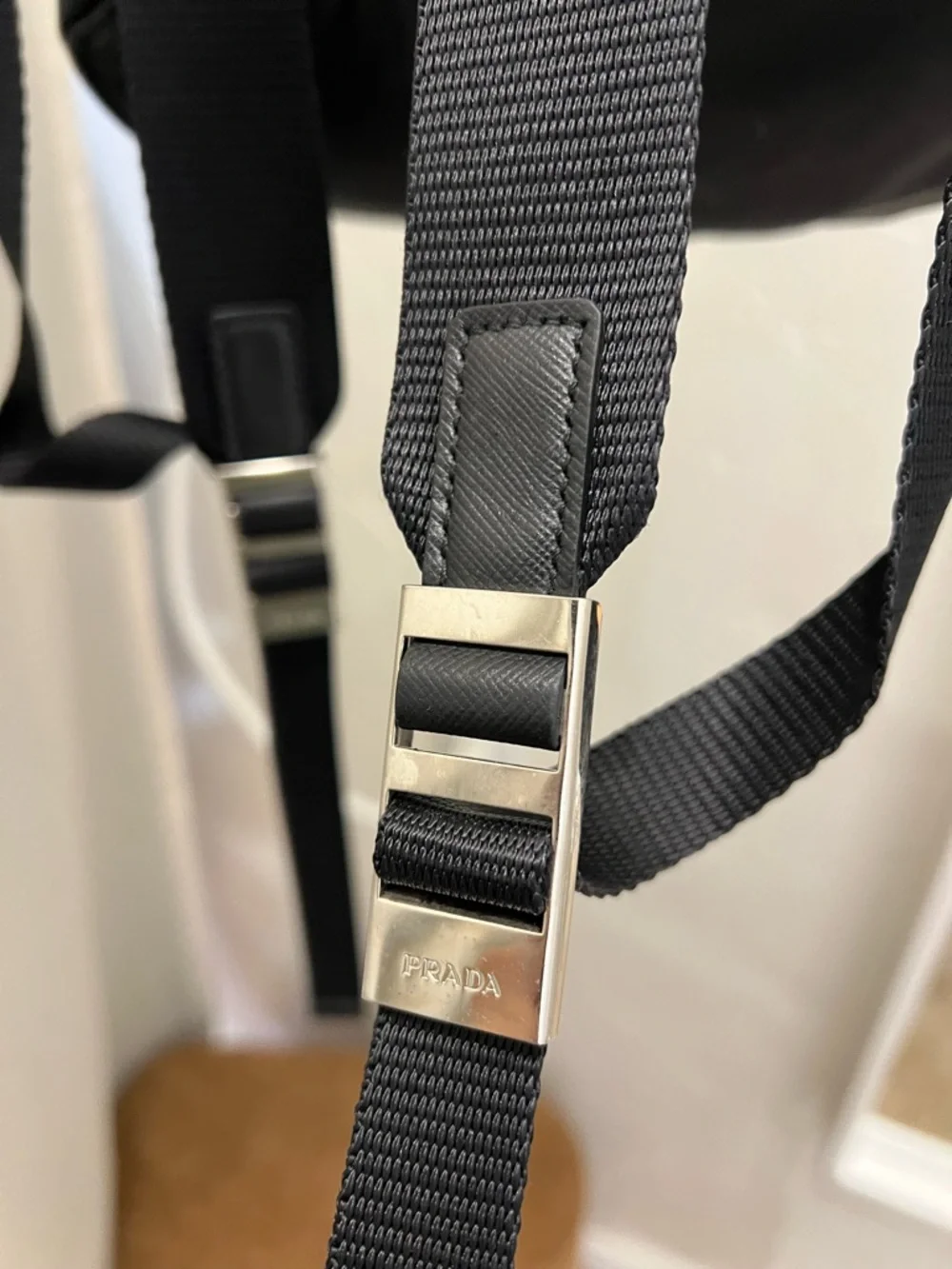Prada Black Drawstring Nylon Backpack